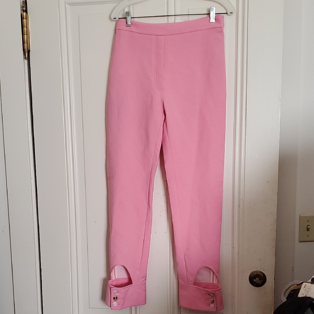 Ellery Pink Trousers With Buttoned Cutout Cuffs